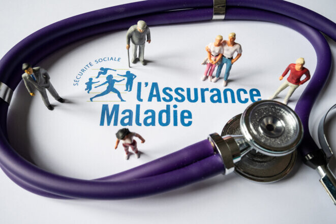 Logo de l'assurance maladie © Riccardo Milani / Hans Lucas via AFP