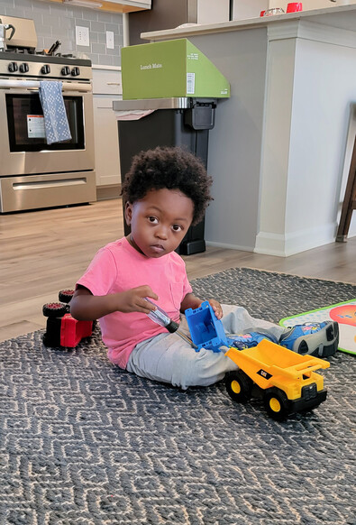 Clients kiddo was my helper on today's TV install.