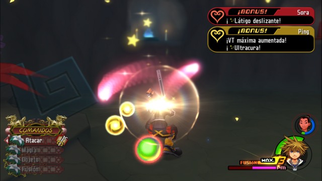 Pantalla de victoria de la batalla de la cueva de Kingdom Hearts 2