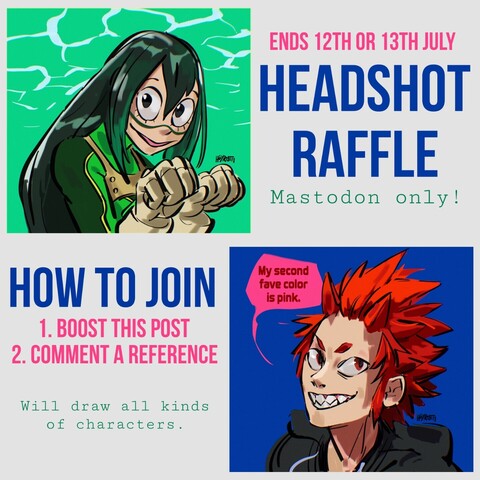 Image repeating the text information of the post with two portrait sketches as examples.