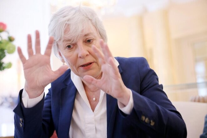 Florence Bergeaud-Blackler à Paris en mai 2023. © Photo Olivier Lejeune / Le Parisien / PhotoPQR via MaxPPP