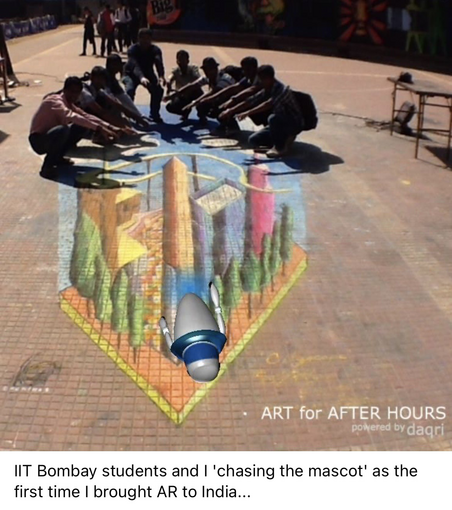 AR animation with my 3D chalkart in Mumbai India.