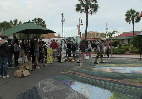 AR viewing station where thousands saw our 4D art.