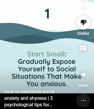 How to overcome social anxiety and shyness | 3 psychological tips for shyness. #shorts