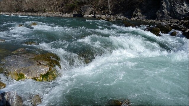 A dangerous river with a whirlpool.