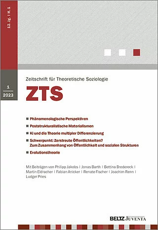 Inhaltsverzeichnis Heft 1/23 der ZTS
Table of Contents Issue 1/23 of the ZTS
