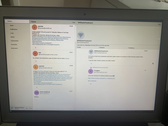 Tokodon interface on Arch Linux