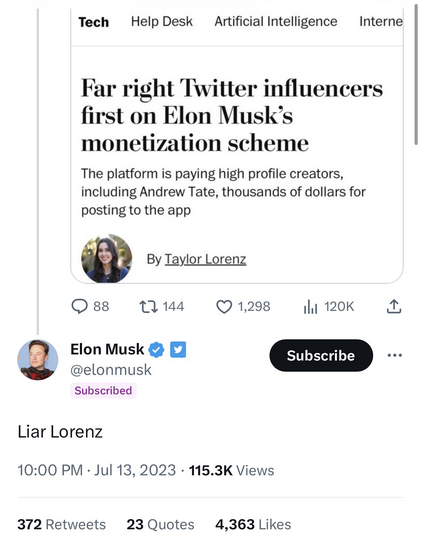 Musk calling me liar lorenz 