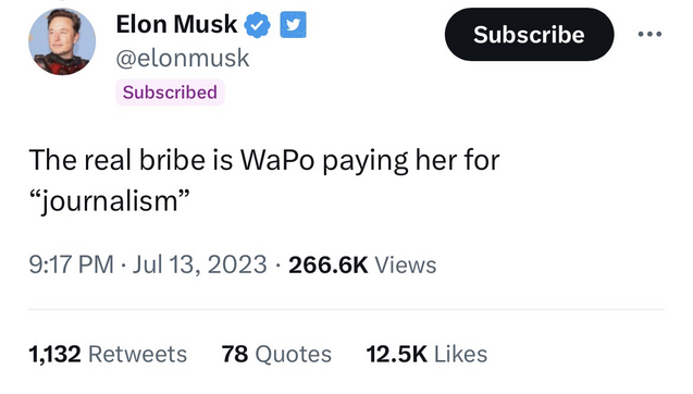 Elon saying wapo is bribing me to work there 