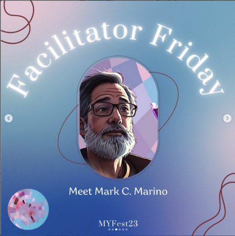 My profile pic for the MyFest sessions tomorrow. It's a cartoonish version of me. 