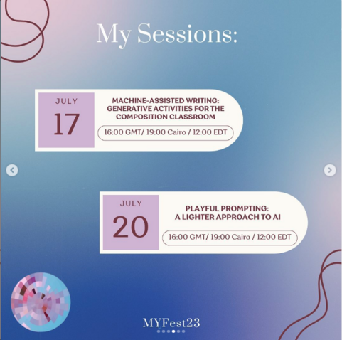 The Schedule that shows my Monday and Thursday sessions at 16:00 GMT