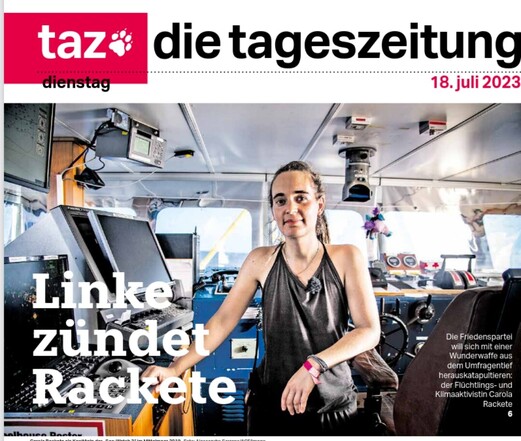 Taz-Titel "Linke zündet Rackete"