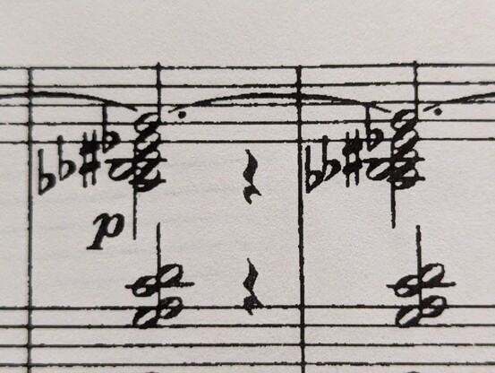 A very complicated chord from Bartók's Mikrokosmos.