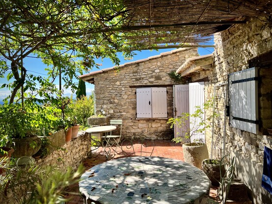 Beautiful terrace with a view of the valley