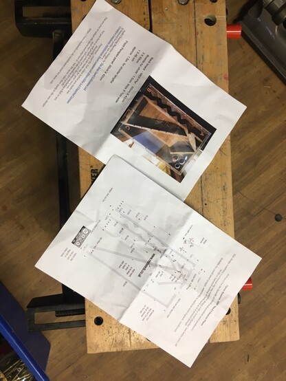 Image shows photo and detailed design plan for an open source DIY seed cleaning machine