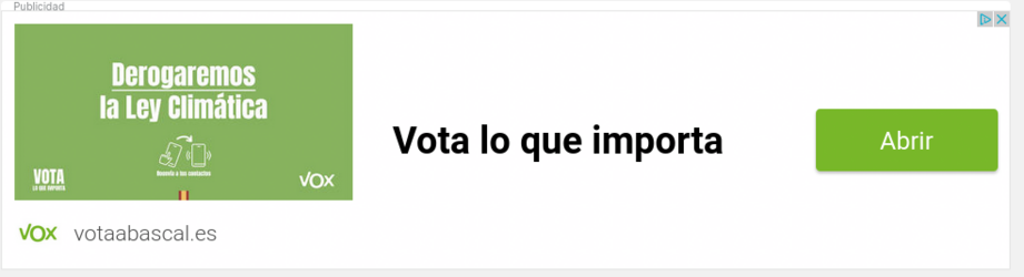 Anuncio de VOX: Derogaremos la Ley Climática. 

Vota lo que importa