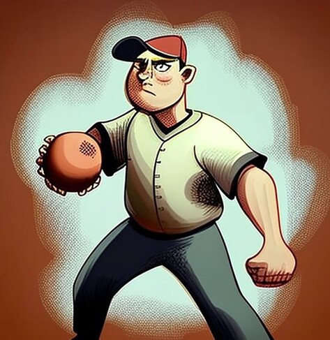 beautiful painting, abstract, detailed, shadows, baseball player