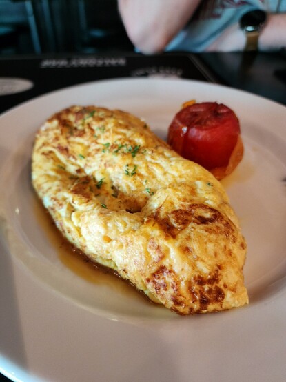 Three egg ham omelette.