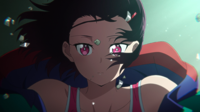 Shizuka Mikazuki protecting Akira from the anime series Zom 100: Bucket List of the Dead Episode 2.