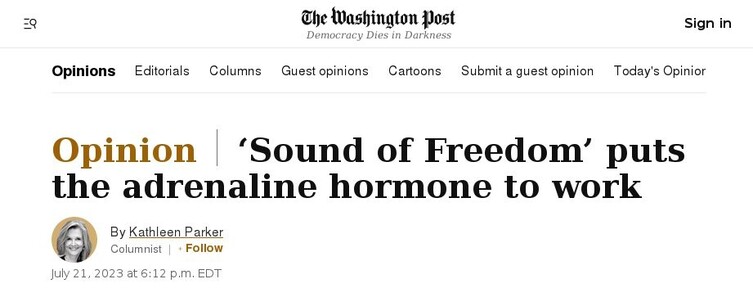 Sound Of Freedom
Op-Ed at The Washington Post 2023 Jul.21