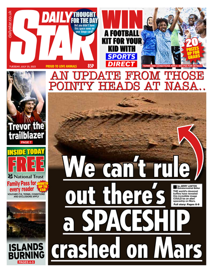 Daily Star Front Page 25th of July 2023