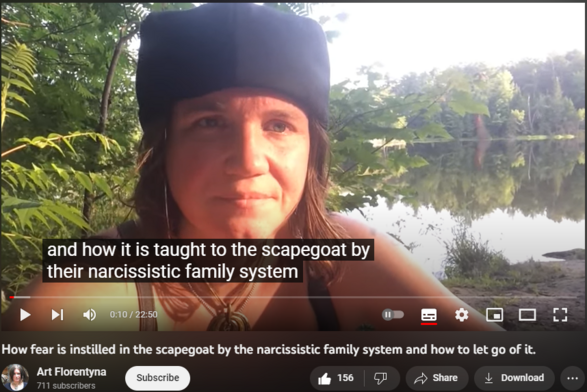 How fear is instilled in the scapegoat by the narcissistic family system and how to let go of it.
1,600 views  20 Jul 2023  Personal Growth for the Scapegoat after Surviving a Narcissistic Family System
https://artflorentyna.com/

In a narcissistic family system, fear can be created within the scapegoat through various dynamics and behaviors. Here are some ways this can occur:


Things that you can do:

Get Curious with the unknown
Learn to lean on yourself
Learn to say: I’ll think about it
Asking yourself "what is the absolute worst that can happen
Learn to become the observer of your emotions