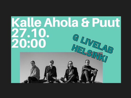 Kalle Ahola & Puut band posing as rock stars
