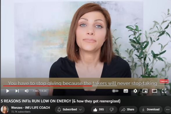 5 REASONS INFJs RUN LOW ON ENERGY (& how they get reenergized)
6,482 views  26 Jul 2023  2023 Videos
Free "5 Pillars to an INFJ EPIC LIFE" Poster: http://bit.ly/5pillarsepiclife
Join INFJ Bootcamp Waiting List http://bit.ly/bootcampWL
Learn more about the INFJ EPIC LIFE Bootcamp https://bit.ly/epiclifebootcamp

INFJ Life Coach  Lesson: Get ready to discover the top five reasons why INFJs are constantly running on empty. But fear not, because I'm about to share some game-changing tips to unleash your inner energy powerhouse. As INFJs, we have the potential to create something extraordinary, but without enough fuel in our tank, we're just treading water. It's time to kick mediocrity to the curb and tap into that amazing vision of ours. So buckle up as we dive into the five culprits draining our energy and how to overcome them. It's time to unlock your epic life!

All INFJ EPIC LIFE Programs: https://programs.wenzes.com/collections
Free Resources: https://wenzes.com/INFJ-Free-Resource/