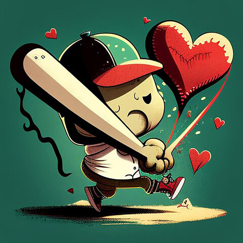 beautiful painting, abstract, detailed, shadows, baseball player