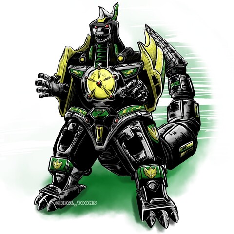 Drawing of the Dragon Zord from Power Rangers / Dragon Ceasar from Super Sentai