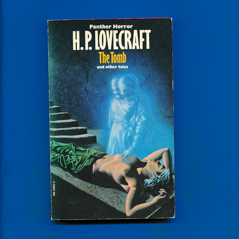 Cover illustration: a tomb with stairs leading up in the background; in the foreground a bare-chested human figure spread out on a stone as if asleep while a two-headed, white-robed ghost/skeleton stands over him, reaching for his heart.