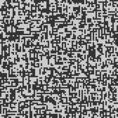 Montage of noise bitmap pattern tiles. Quite well constructed shapes and partially influenced layout due to optional tile inverting and 2 positions to place the tiles.