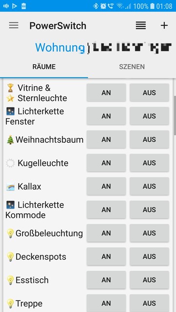 A Screenshot from my PowerSwitch App in white mode how I use it on my smartphone.

The texts are in german for an incomprehensible reason.