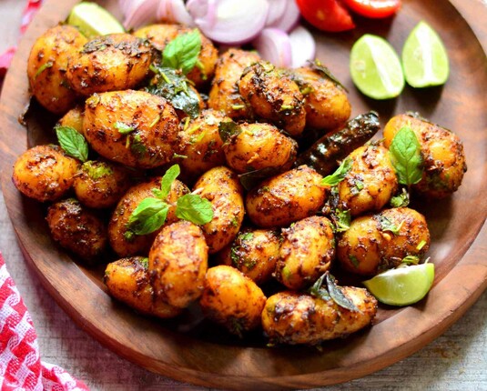Sanjeev kapoor recipes - spicy tasty baby potatoes