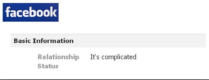 Facebook status - It's complicated