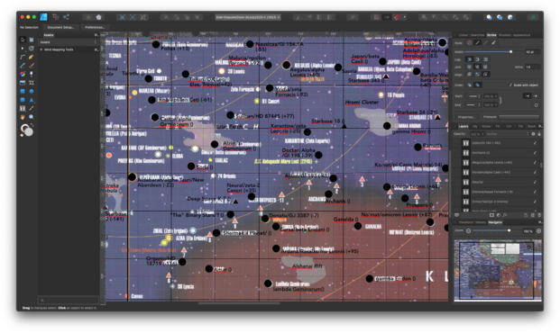 A screencap of an ongoing fan art project building upon Star Trek: Star Charts/Stellar Cartography publications for a work of fan fiction presented in the form of a history textbook.
