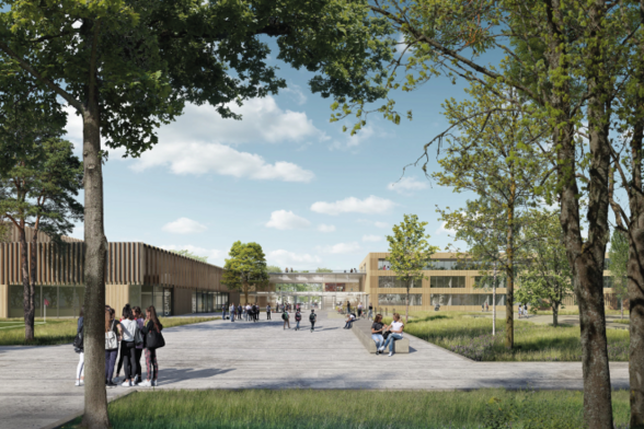 Visualisierung für den Neubau der Gesamtschule Altenessen.