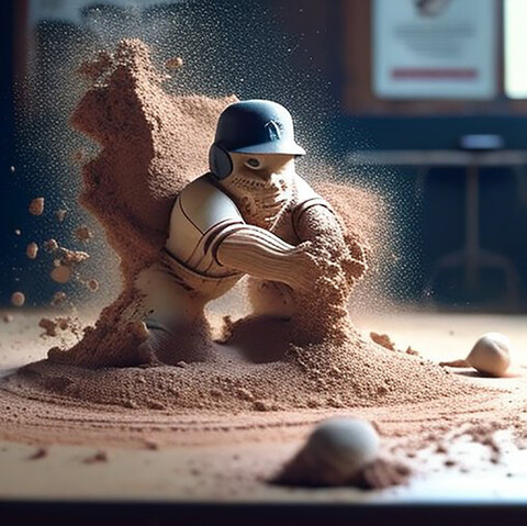 beautiful painting, abstract, detailed, shadows, baseball player