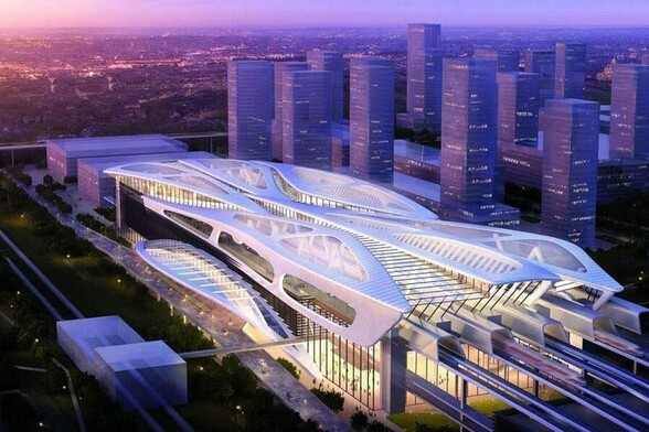 An artist's impression of the Malaysia High Speed Rail station in Kuala Lumpur, Malaysia.