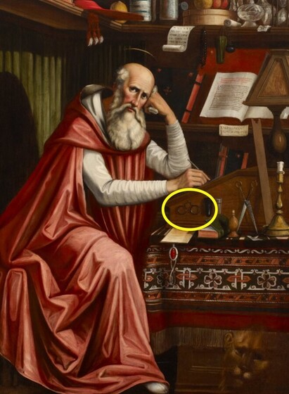 Painting "Saint Jerome in His Study" (copy after Domenico Ghirlandaio).