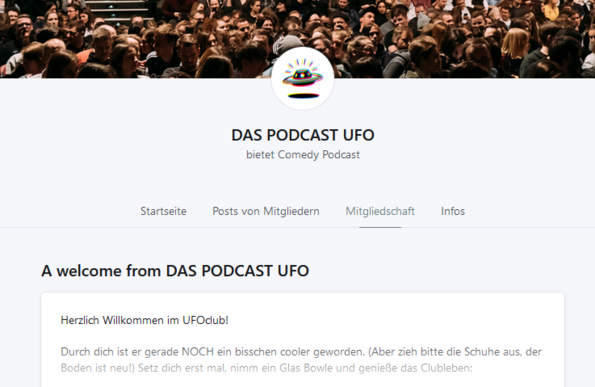 Anmeldung zum Podcast UFO UFOClub