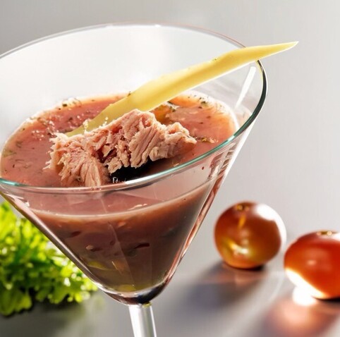AI-generated depiction of a canned tunafish martini.