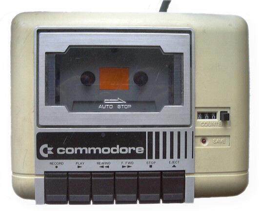 Datasette für den C64 Heimcomputer zur Datenspeicherung auf Kassetten. 