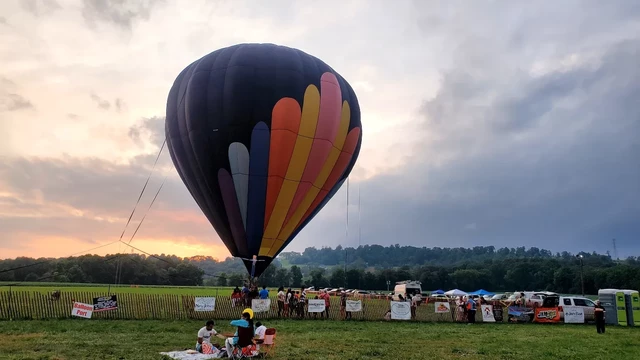Sunset and Hot Air Balloon, original photo