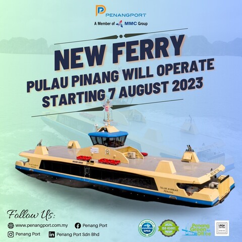 A poster announcing the new ferry will operate starting 7 August 2023.