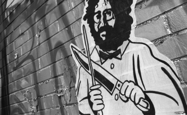 Street art and graffiti on the side of a building in the River North neighborhood of Denver, Colorado.