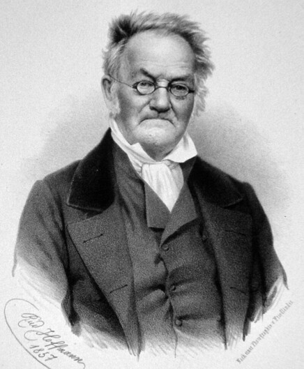 Carl Ritter (German geographer), lithograph after a photograph by Rudolf Hoffmann, 1857.