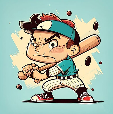 beautiful painting, abstract, detailed, shadows, baseball player