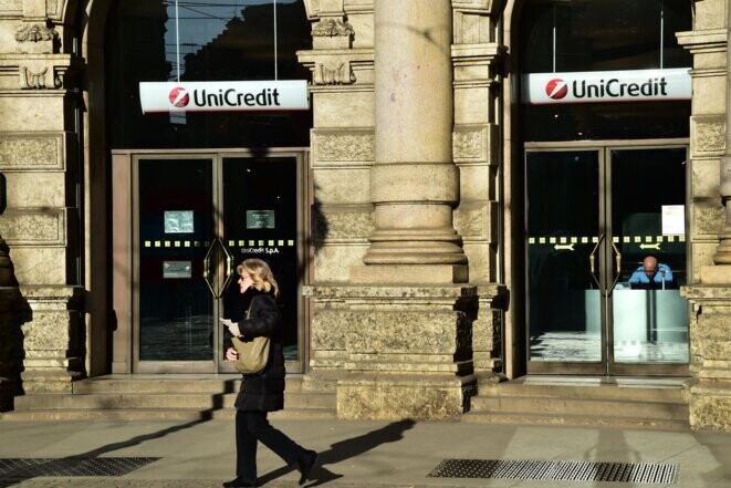 Une agence Unicredit à Rome © GIUSEPPE CACACE / AFP