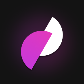 The old spawnpoint logo with 2 Semi Circles, one in white and the other in purple

behind the logo is a slight purple hue